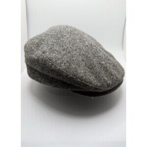 Dorfman Pacific Gray Flecked Tweed Wool Men’s Hat With Ear Flaps | Sz XL